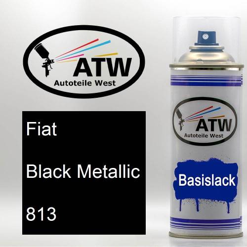 Fiat, Black Metallic, 813: 400ml Sprühdose, von ATW Autoteile West.